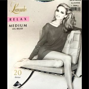 🌞3/$18🌞DARK BLUE Levante satin matte stockings, Sz Small, 20 Denier